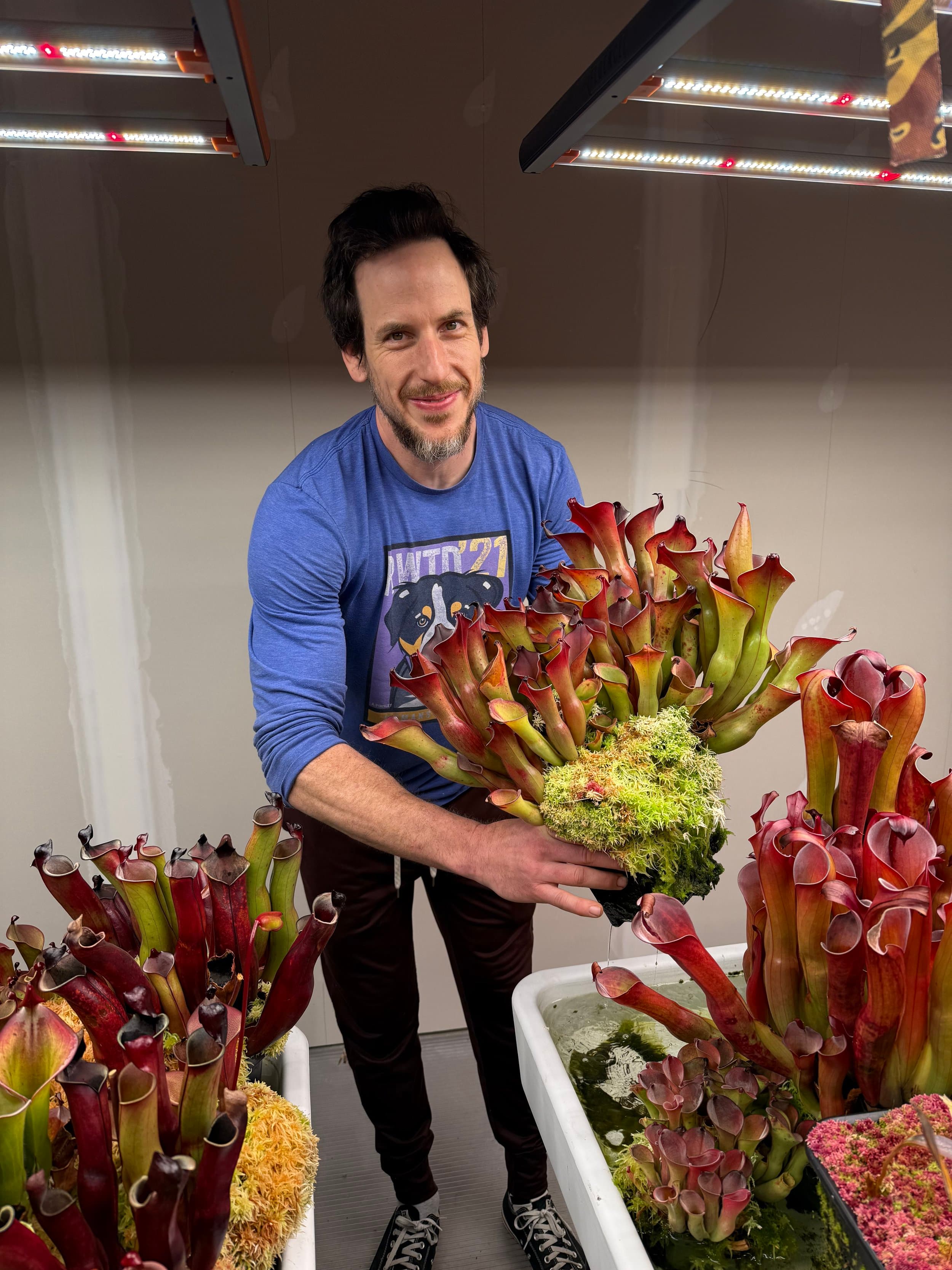 Ben Johnson holding a large Heliamphora