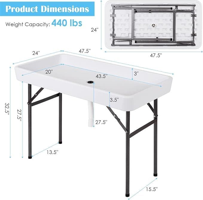 Folding cooler table